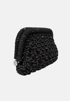 TWENTY FOURHAITCH Pochette nera per donna con lavorazione intrecciata e chiusura a scatto BAG06162N . TWENTY FOURHAITCH 
