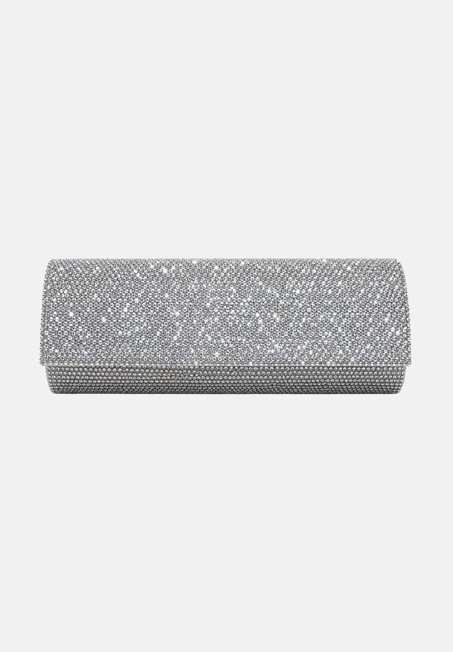 TWENTY FOURHAITCH Pochette a mano argento per donna con superficie glitterata e chiusura a scatto. L4707-1F62A . TWENTY FOURHAITCH 