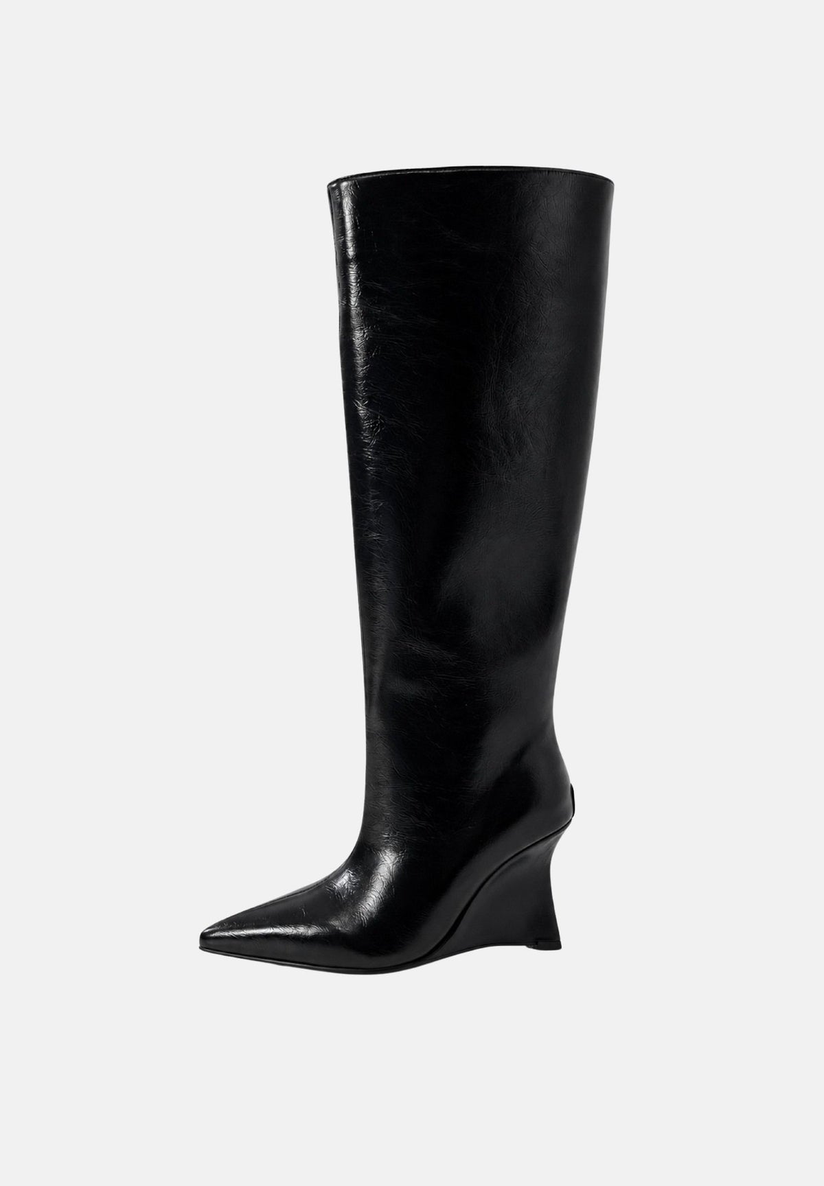 TWENTY FOURHAITCH Stivali neri  per donna con elegante gambale alto e particolare tacco geometrico scultoreo. S0052NER62A . TWENTY FOURHAITCH 