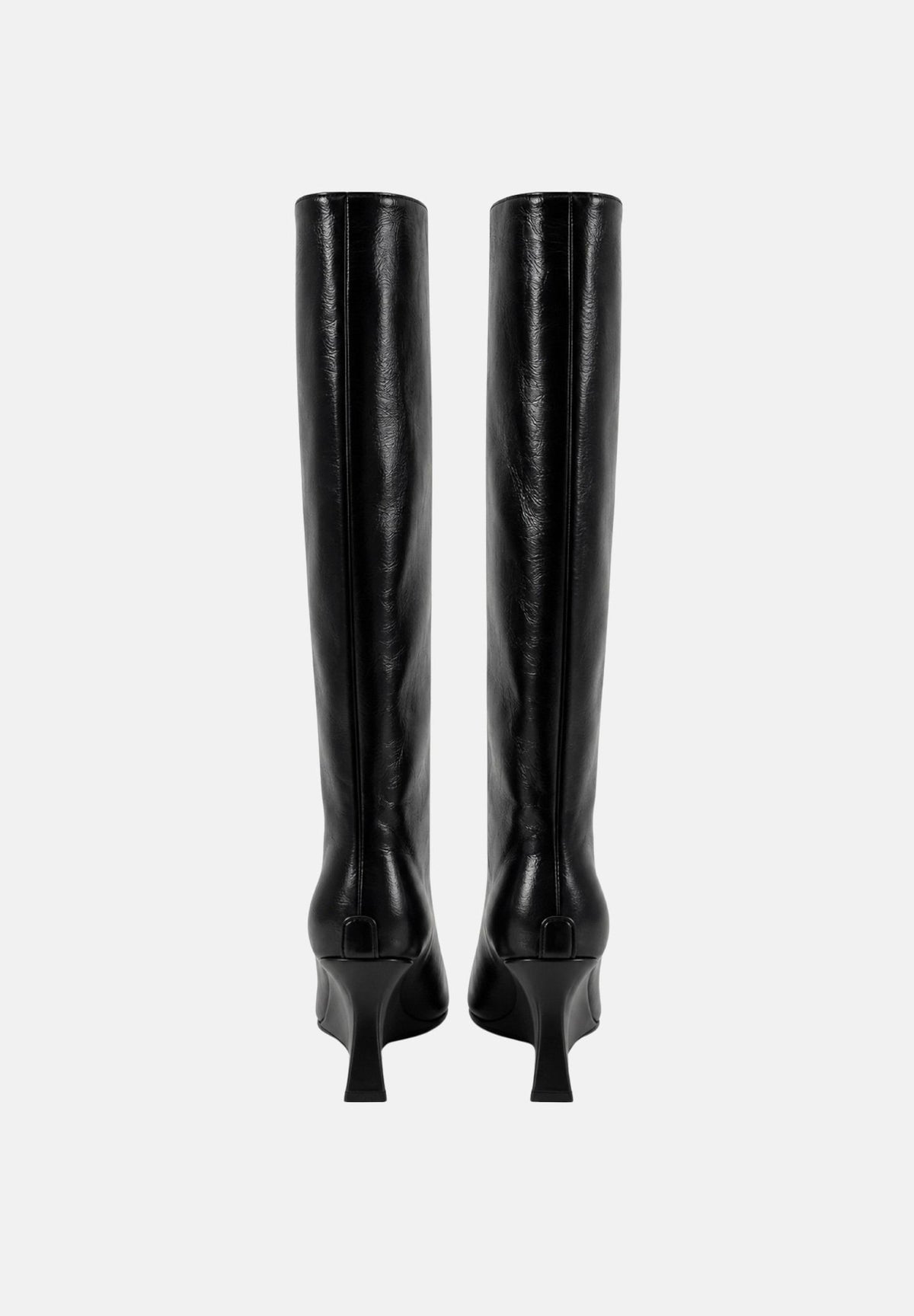TWENTY FOURHAITCH Stivali neri  per donna con elegante gambale alto e particolare tacco geometrico scultoreo. S0052NER62A . TWENTY FOURHAITCH 
