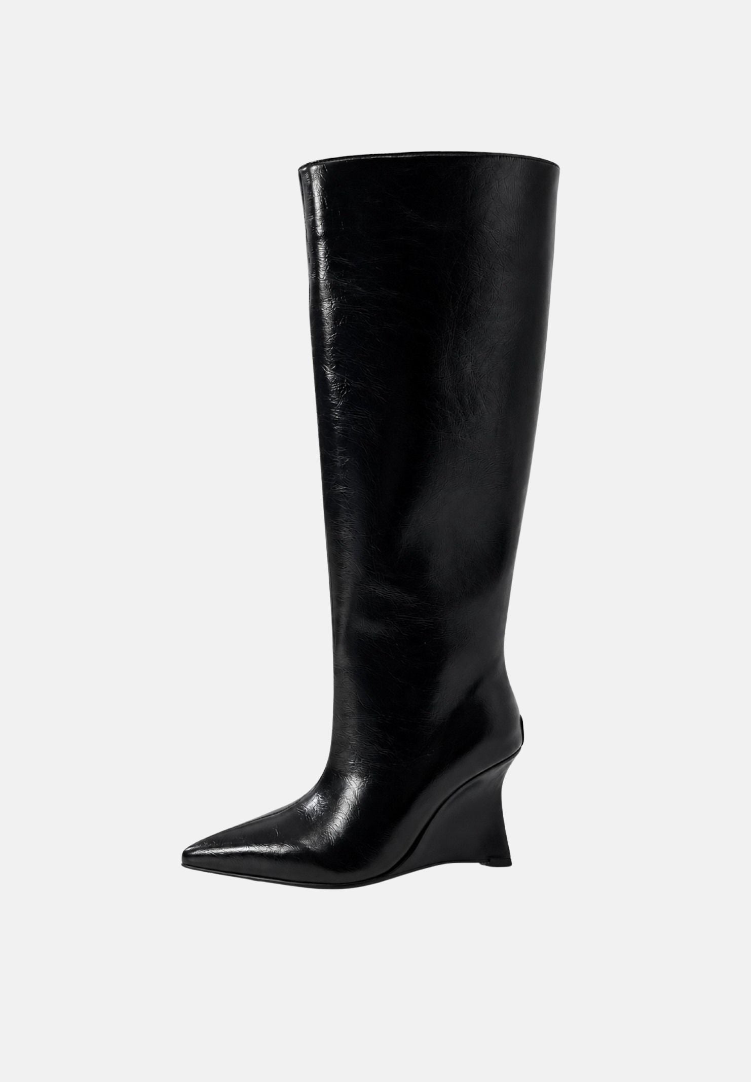 TWENTY FOURHAITCH Stivali neri  per donna con elegante gambale alto e particolare tacco geometrico scultoreo. S0052NER62A . TWENTY FOURHAITCH 