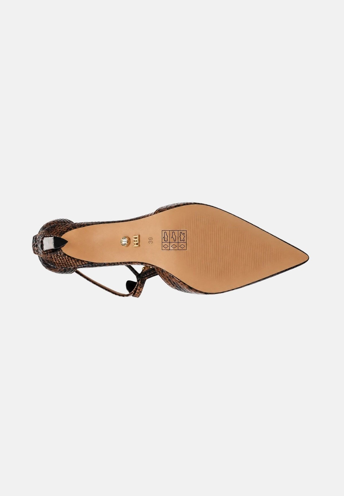 TWENTY FOURHAITCH Décolleté con tacco marrone per donna con stampa pitonata e cinturino T-strap. S0144BRS62A . TWENTY FOURHAITCH 