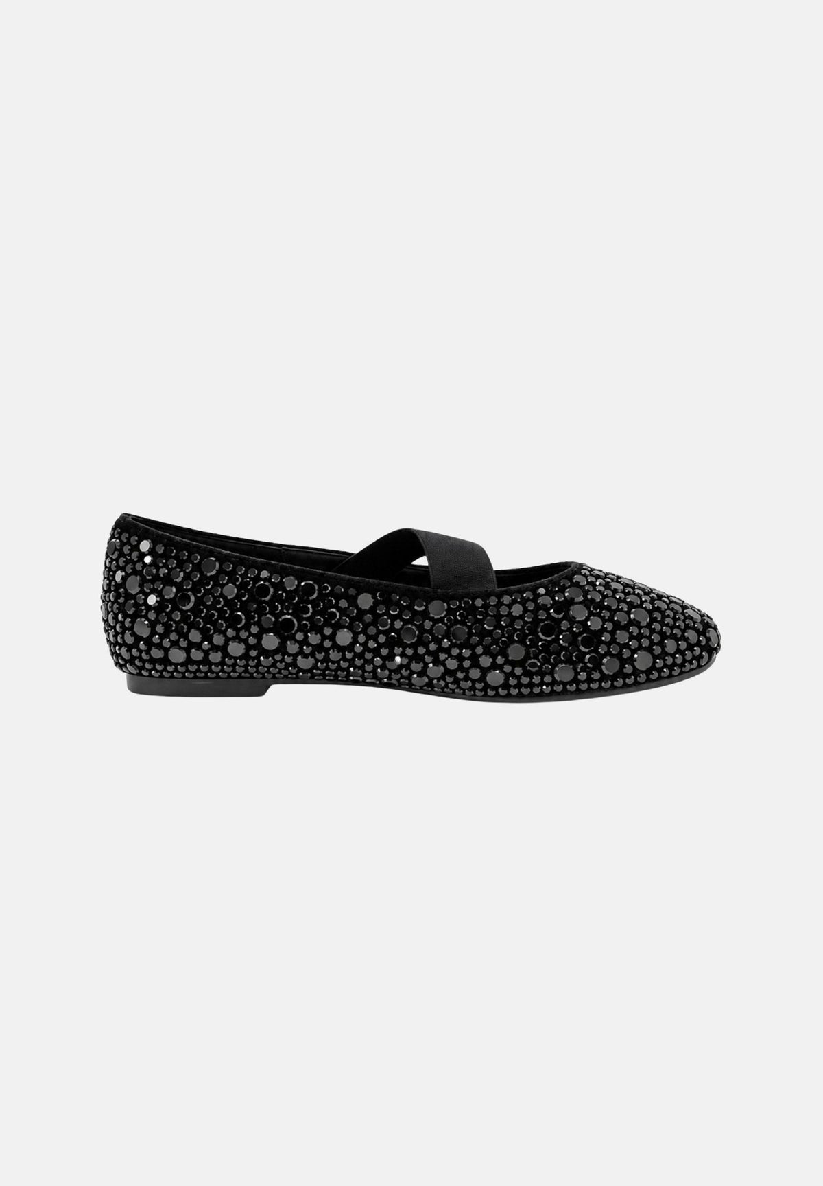 TWENTY FOURHAITCH Ballerine nere per donna con luminoso rivestimento di strass e delicato cinturino elastico decorativo. S0230NER62A . TWENTY FOURHAITCH 