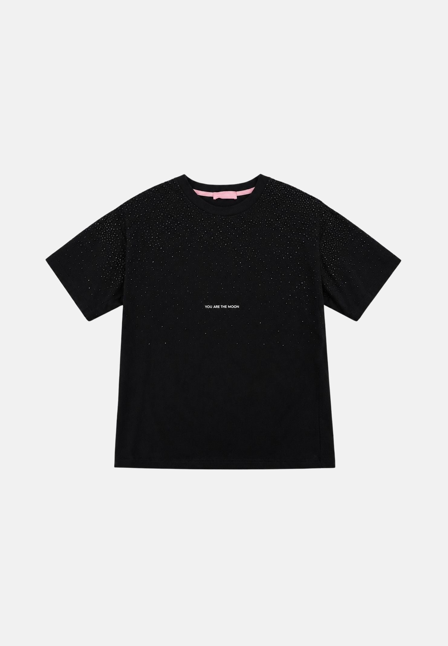 TWENTY FOURHAITCH T-shirt manica corta  BE SHADOW nera per donna con dettagli strass in rilievo A0221NER62A . TWENTY FOURHAITCH 