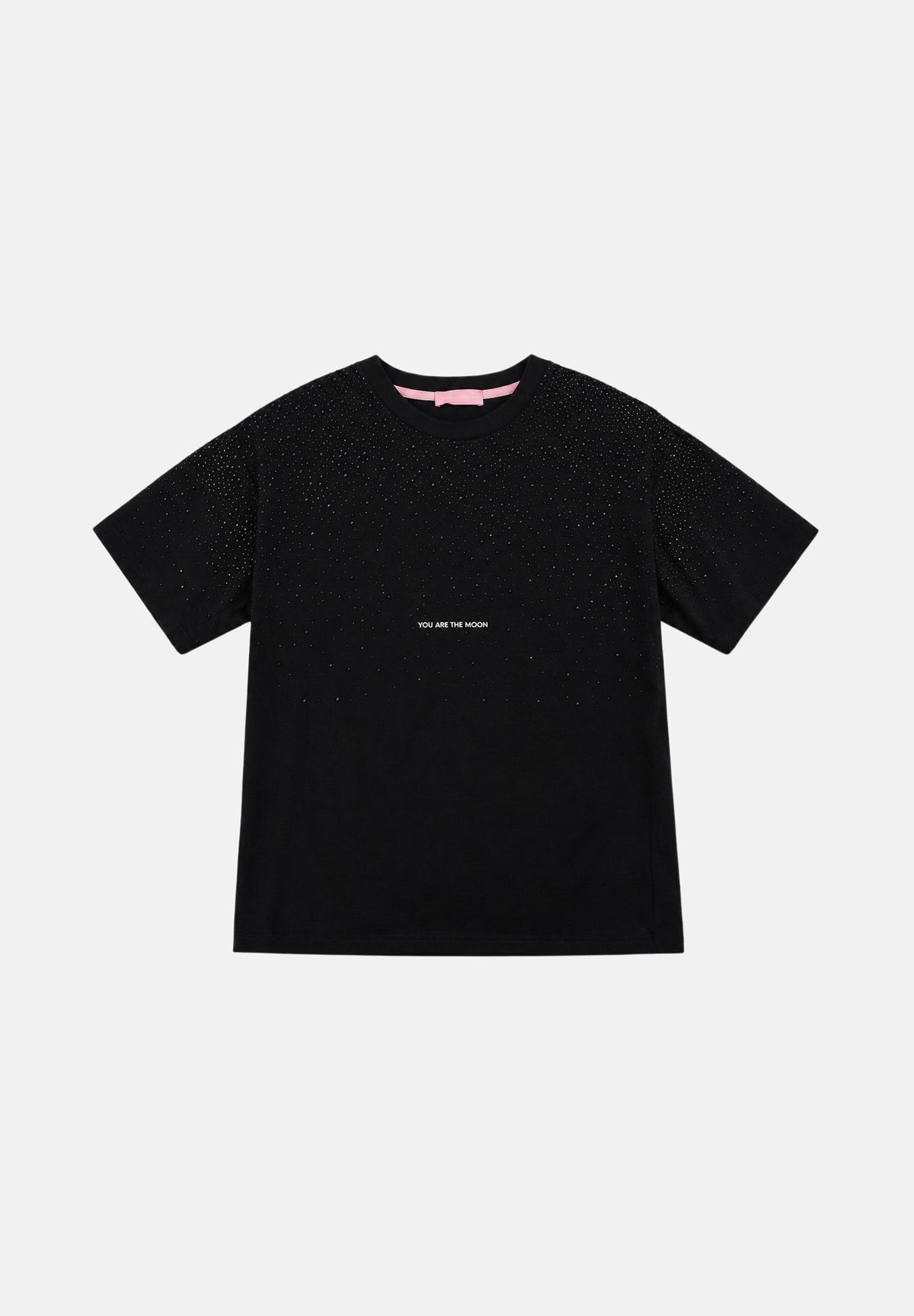 TWENTY FOURHAITCH T-shirt manica corta  BE SHADOW nera per donna con dettagli strass in rilievo A0221NER62A . TWENTY FOURHAITCH 