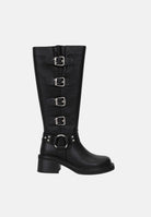 TWENTY FOURHAITCH Anfibi neri per donna con cinturini e fibbie metalliche laterali. S0154NER62A . TWENTY FOURHAITCH 