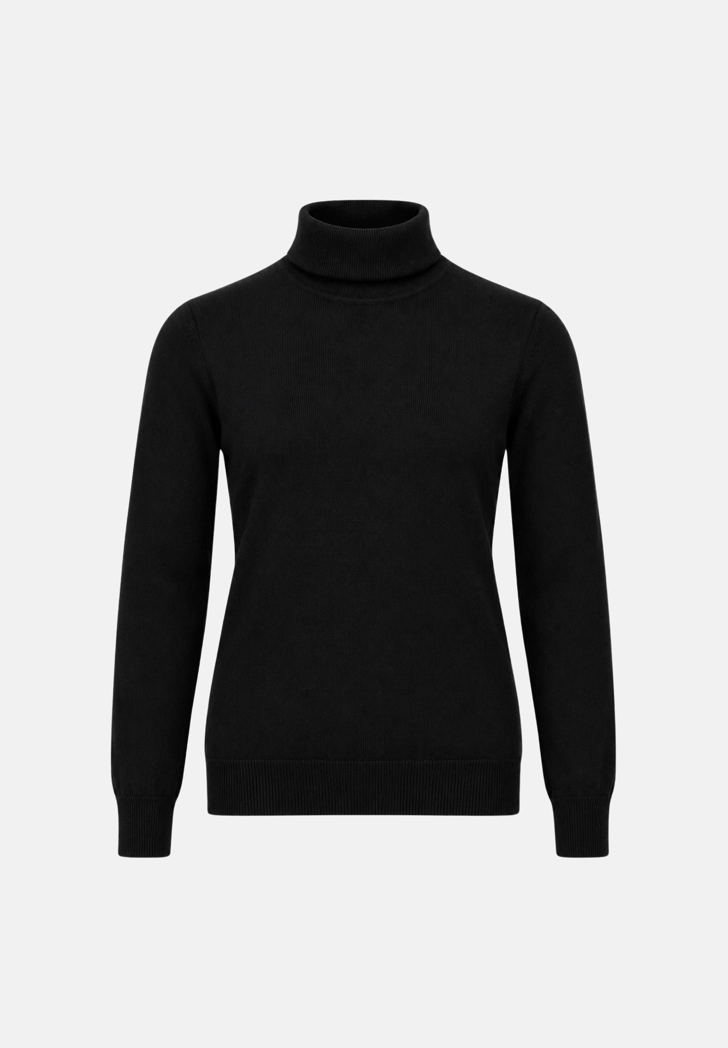 VICOLO Maglia dolcevita nera da donna,  maniche lunghe e finiture a costine.<BR/> 2AC2051 A99 VICOLO 