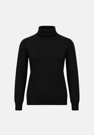 VICOLO Maglia dolcevita nera da donna,  maniche lunghe e finiture a costine.<BR/> 2AC2051 A99 VICOLO 
