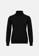VICOLO Maglia dolcevita nera da donna,  maniche lunghe e finiture a costine.<BR/> 2AC2051 A99 VICOLO 