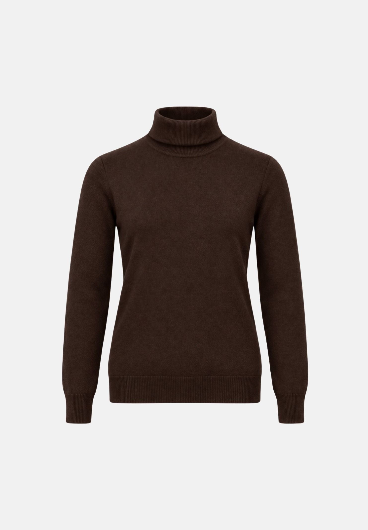 VICOLO Maglia dolcevita Moro marrone scuro da donna, con collo alto, maniche lunghe e bordi a costine.<BR/> 2AC2051 ACU68 VICOLO 
