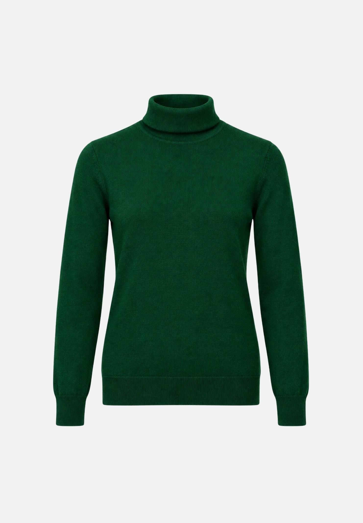 VICOLO Maglia dolcevita Foglia verde foglia intenso da donna in morbido misto viscosa, con collo alto risvoltato, maniche lunghe, lavorazione in maglia fine, polsini e fondo rifiniti a costine e vestibilità regolare. 2AC2051 ACU771 VICOLO 
