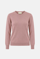 VICOLO maglia girocollo donna rosa cipria in morbido misto viscosa, con maniche lunghe, lavorazione fine, finiture a costine 2AC2055 ACU40 VICOLO 