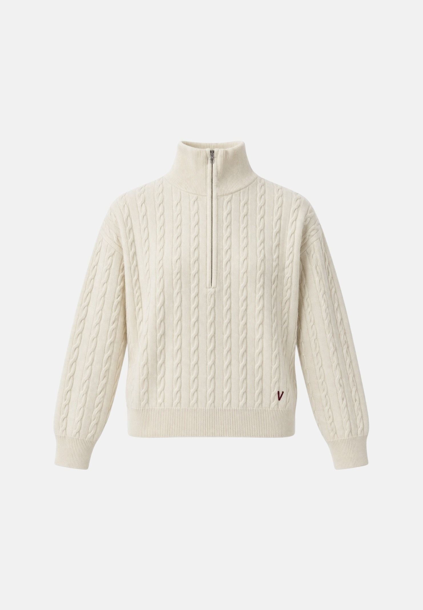 VICOLO Maglione collo alto naturale-panna da donna con mini logo laterale 2AC2070 A02 VICOLO 