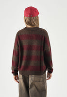 VICOLO Polo in lana a righe moro e bordeaux da donna 2AC2076 ACFMOBO VICOLO 