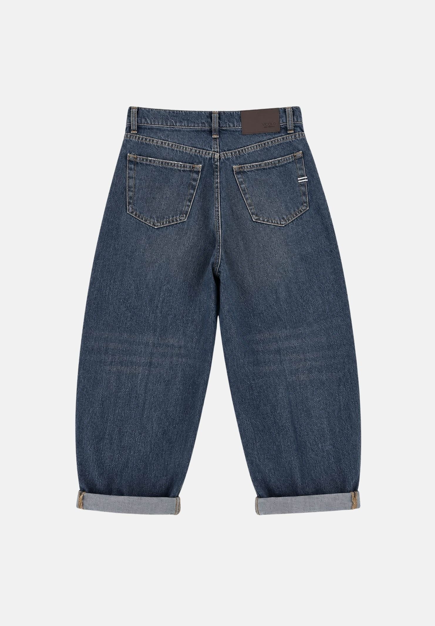 VICOLO Jeans LAILA  blu per donna con lavaggio denim e risvolto al fondo. DAC5008 ADEBL VICOLO 