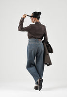 VICOLO Jeans LAILA  blu per donna con lavaggio denim e risvolto al fondo. DAC5008 ADEBL VICOLO 