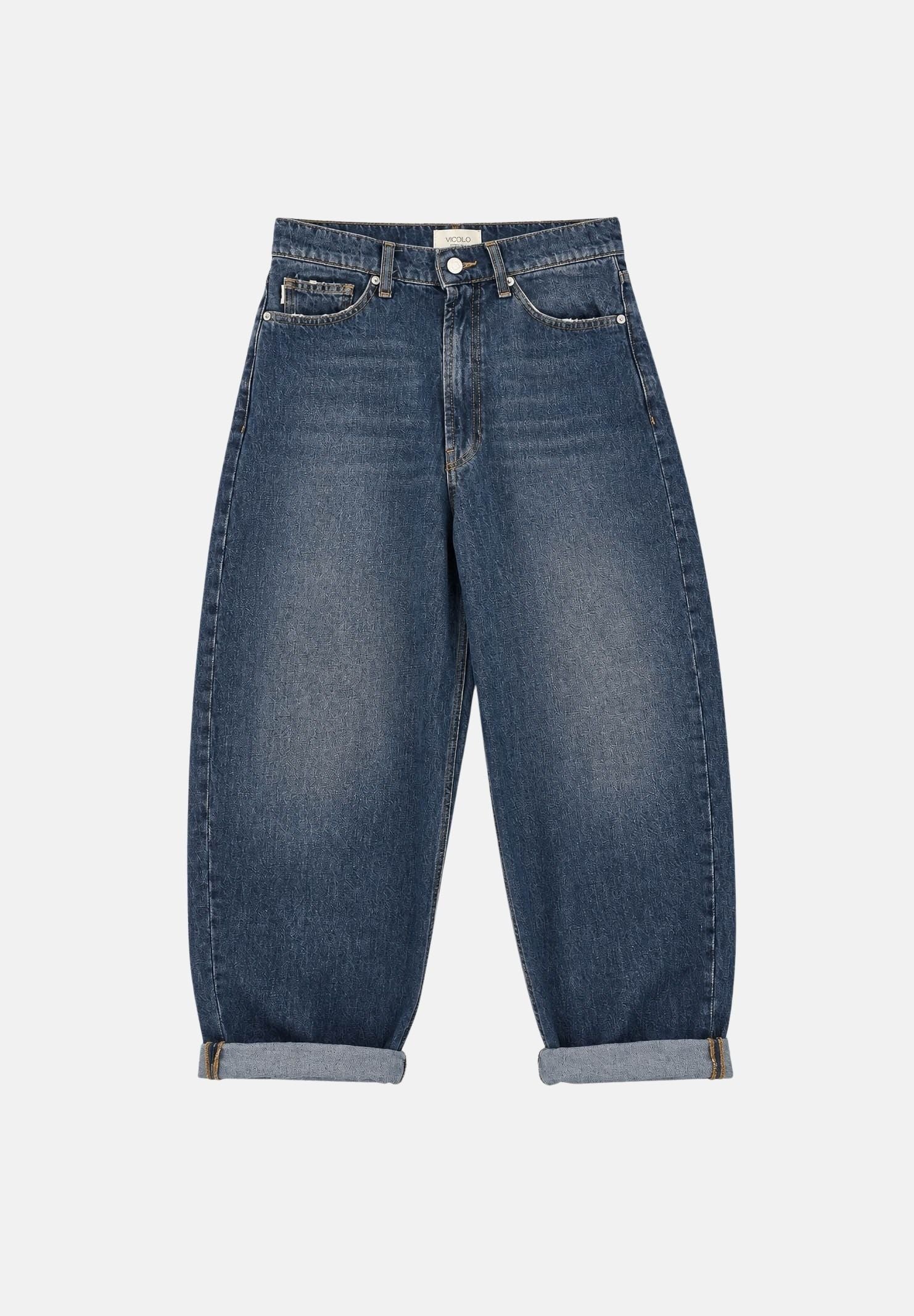 VICOLO Jeans LAILA  blu per donna con lavaggio denim e risvolto al fondo. DAC5008 ADEBL VICOLO 