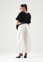 VICOLO Jeans LAILA burro per donna con vita media e risvolto sul fondo. DAC5032 ACU03 VICOLO 