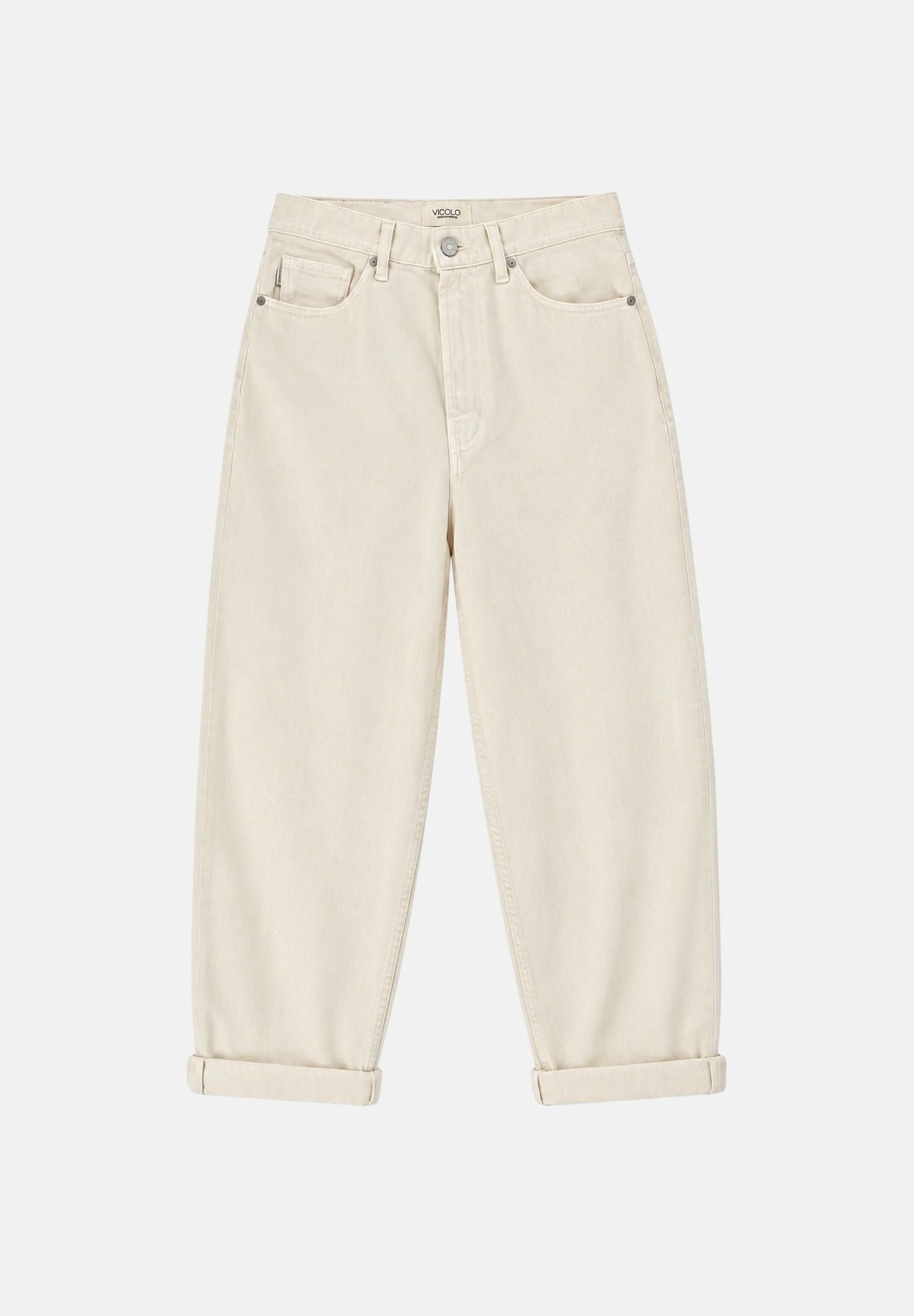 VICOLO Jeans LAILA burro per donna con vita media e risvolto sul fondo. DAC5032 ACU03 VICOLO 