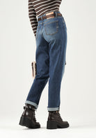 VICOLO Jeans MAGGIE blu per donna con vita alta e risvolto sul fondo. DAC5034 ADEBL VICOLO 