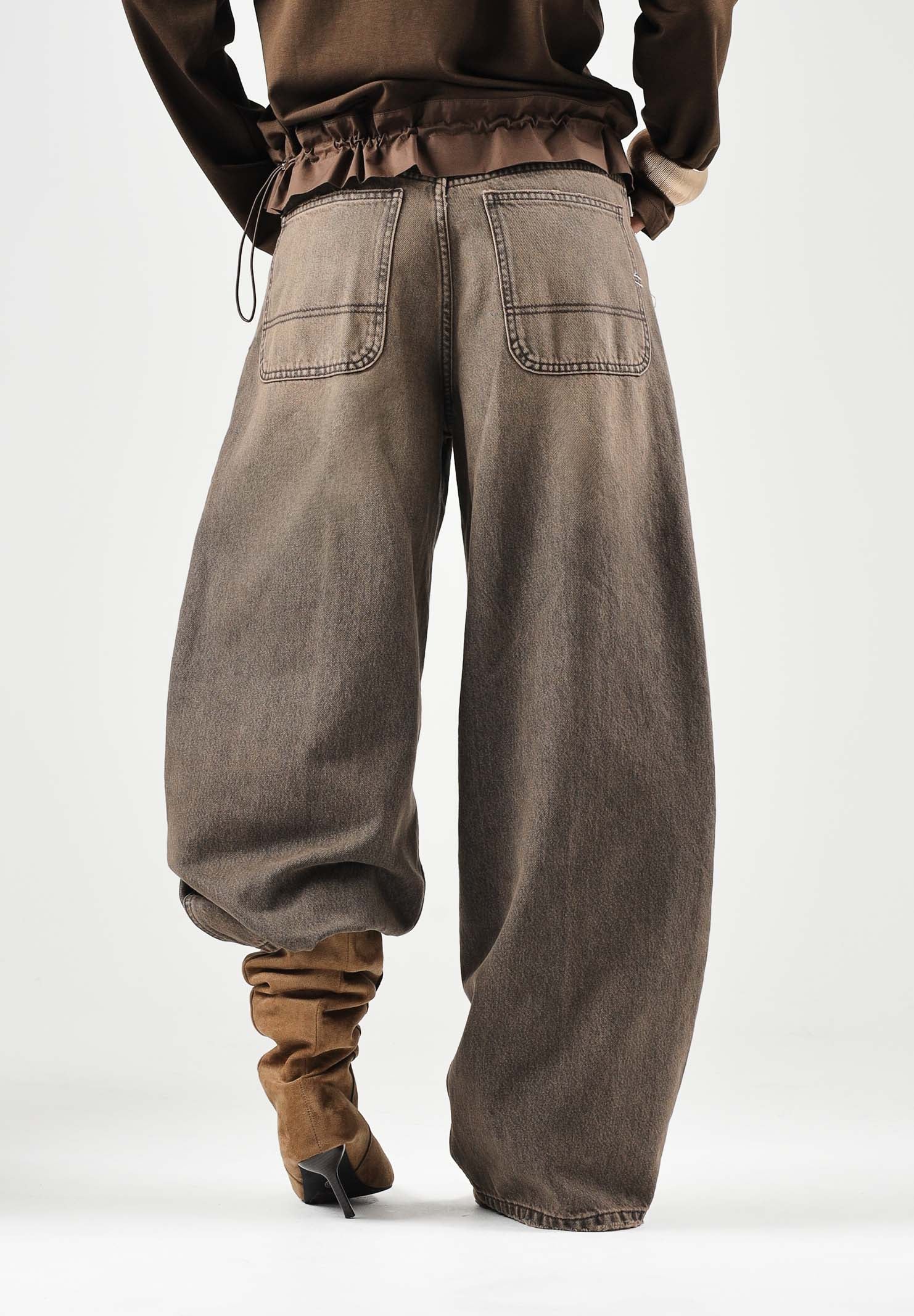 VICOLO Jeans CHERYL denim lavaggio marrone con schiariture da donna DAC5037 ADENE VICOLO 
