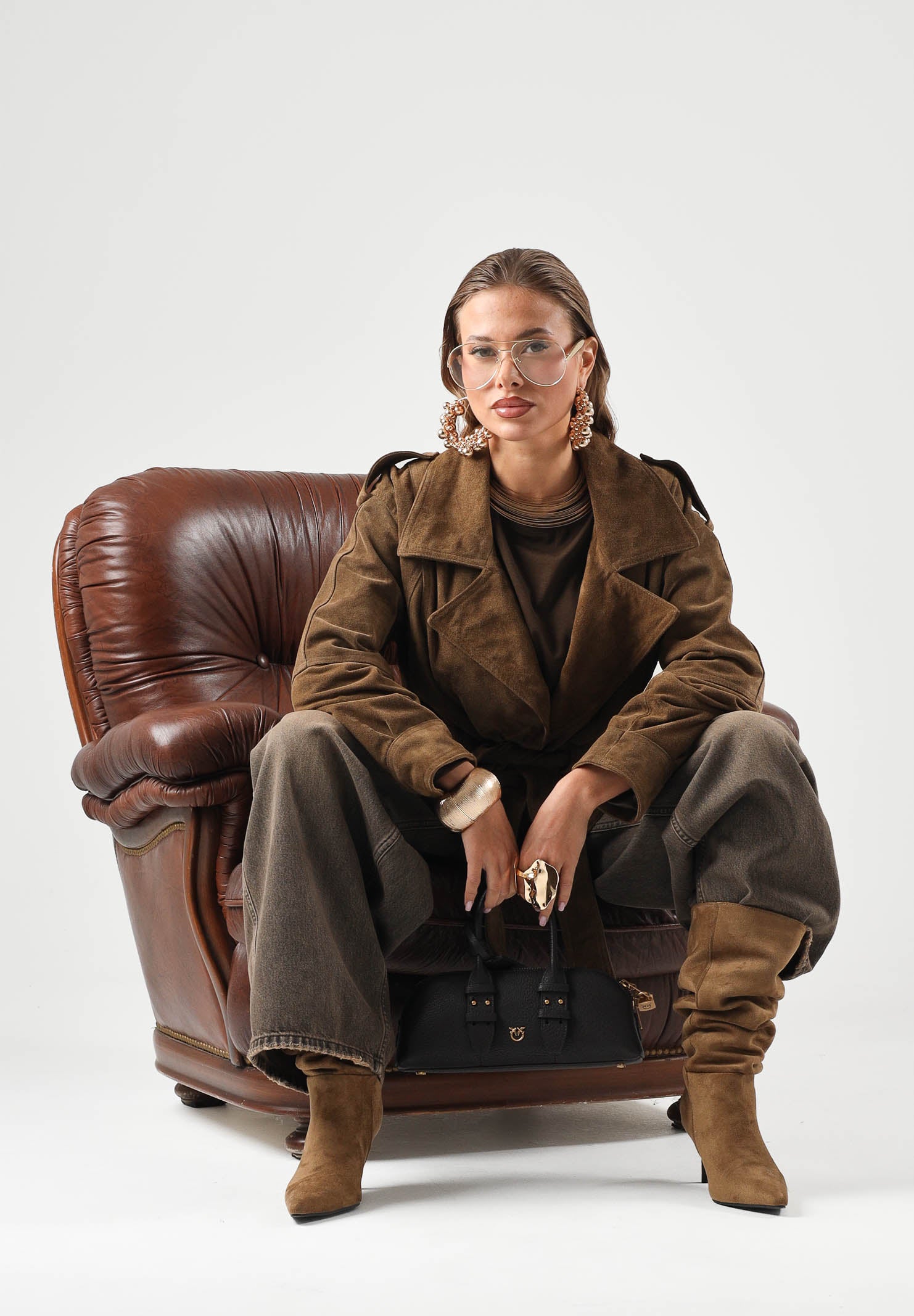 VICOLO Jeans CHERYL denim lavaggio marrone con schiariture da donna DAC5037 ADENE VICOLO 