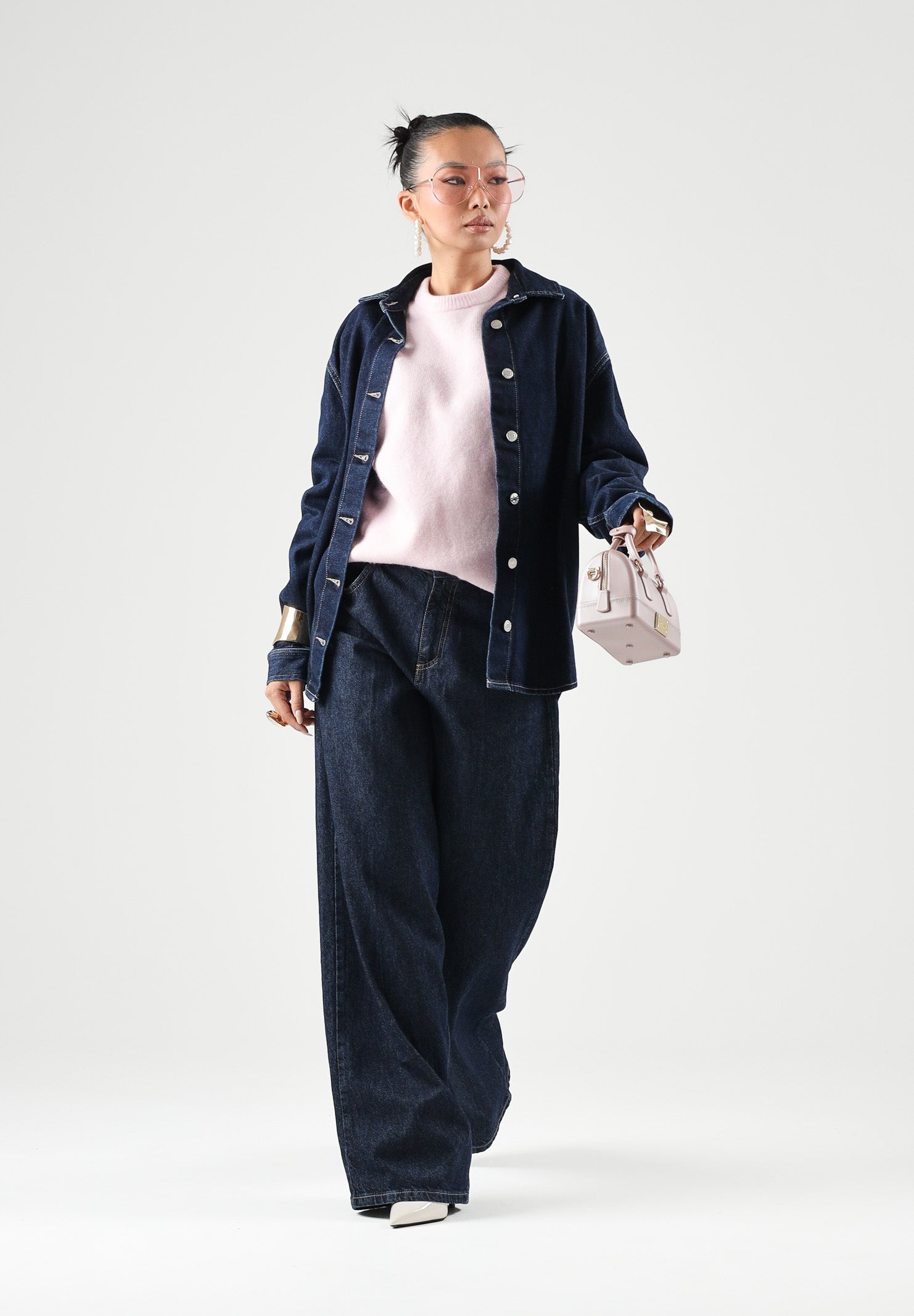VICOLO Camicia manica lunga denim blu da donna DAC5056 DE VICOLO 