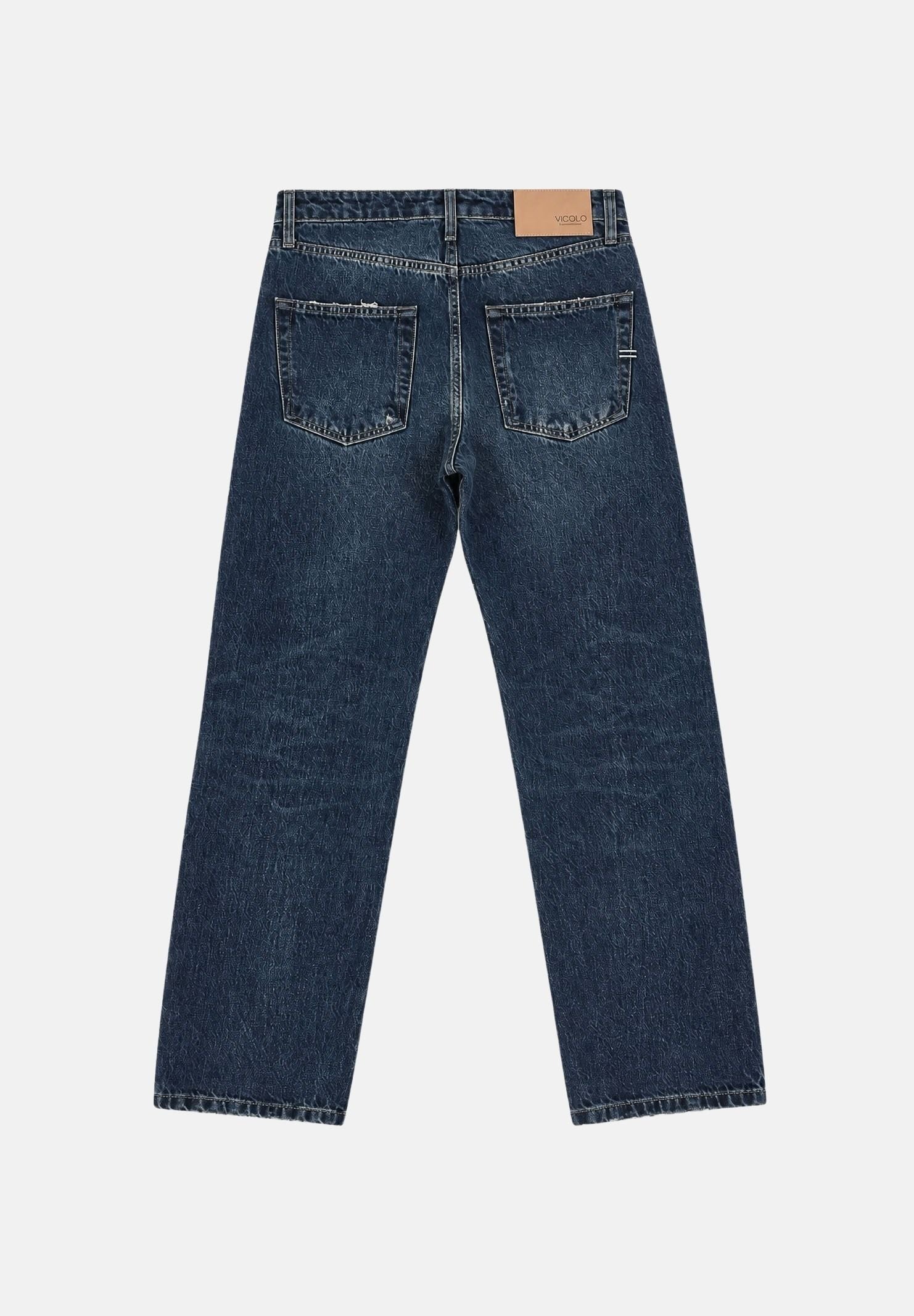 VICOLO Jeans ZOE blu per donna con chiusura frontale impreziosita da bottoni gioiello. DAC5099 ADEBL VICOLO 