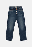 VICOLO Jeans ZOE blu per donna con chiusura frontale impreziosita da bottoni gioiello. DAC5099 ADEBL VICOLO 
