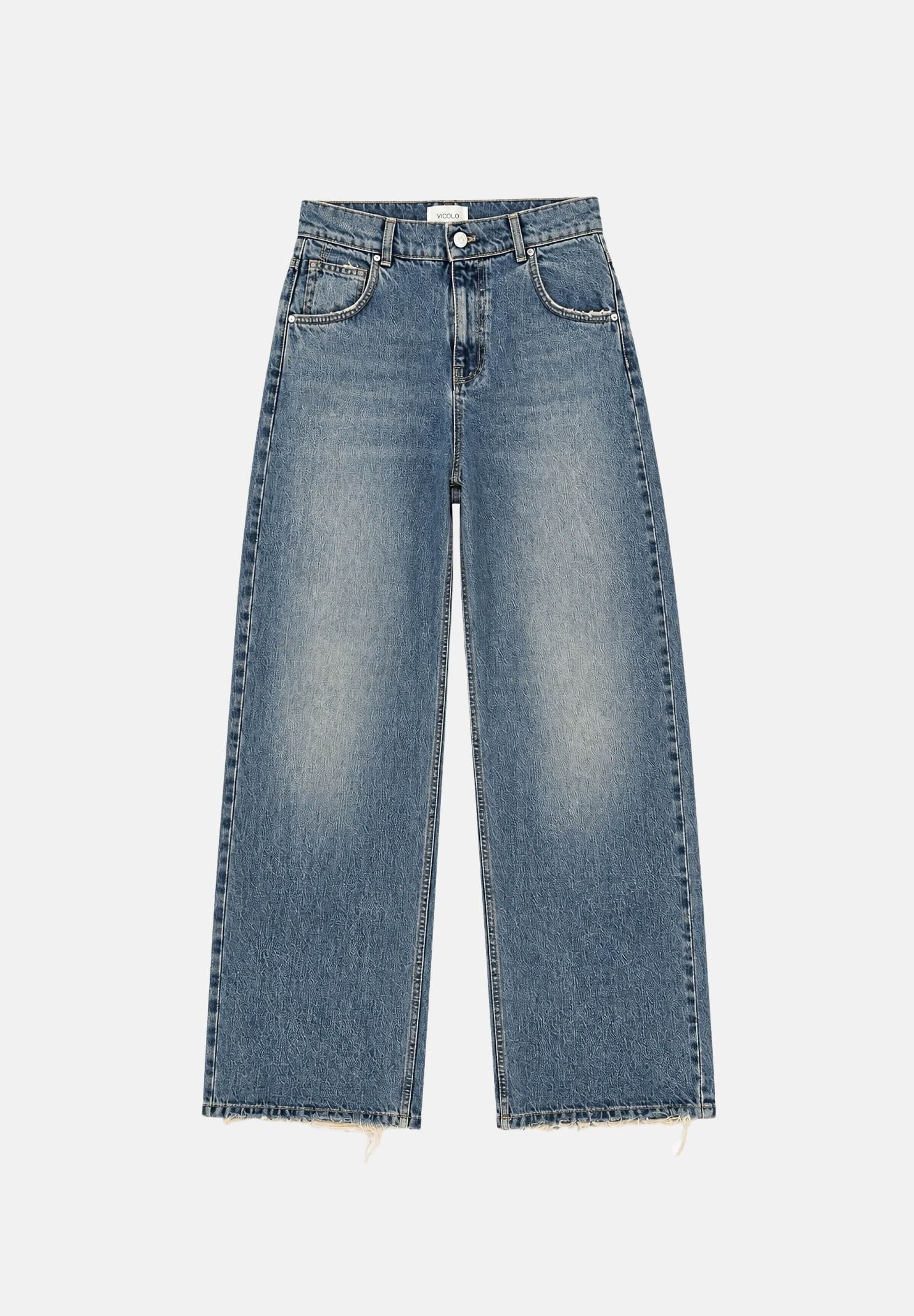VICOLO Jeans MIA azzurro per donna con gamba ampia e lavaggio vintage. DAC5126 ADEVI VICOLO 