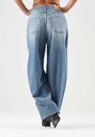 VICOLO Jeans DELIA  blu per donna con linea a ovetto e cucitura sulla gamba. DAC5127 ADEBL VICOLO 
