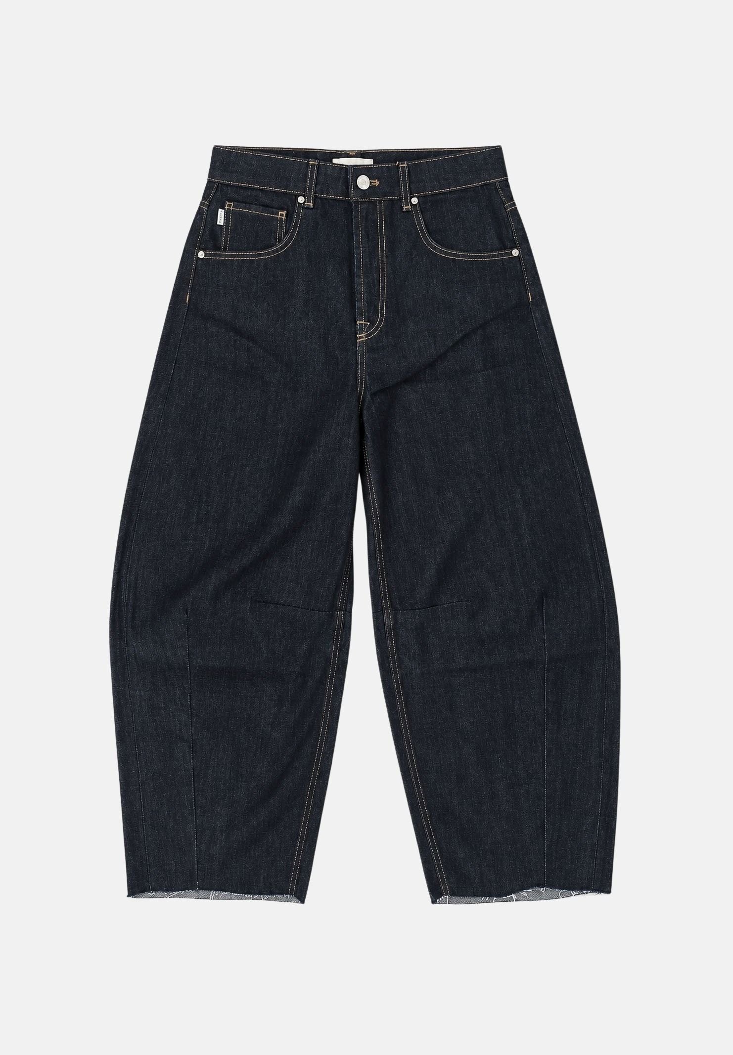 VICOLO Jeans DELIA  blu scuro per donna con cuciture a contrasto e fondo a taglio vivo. DAC5128 ADERI VICOLO 