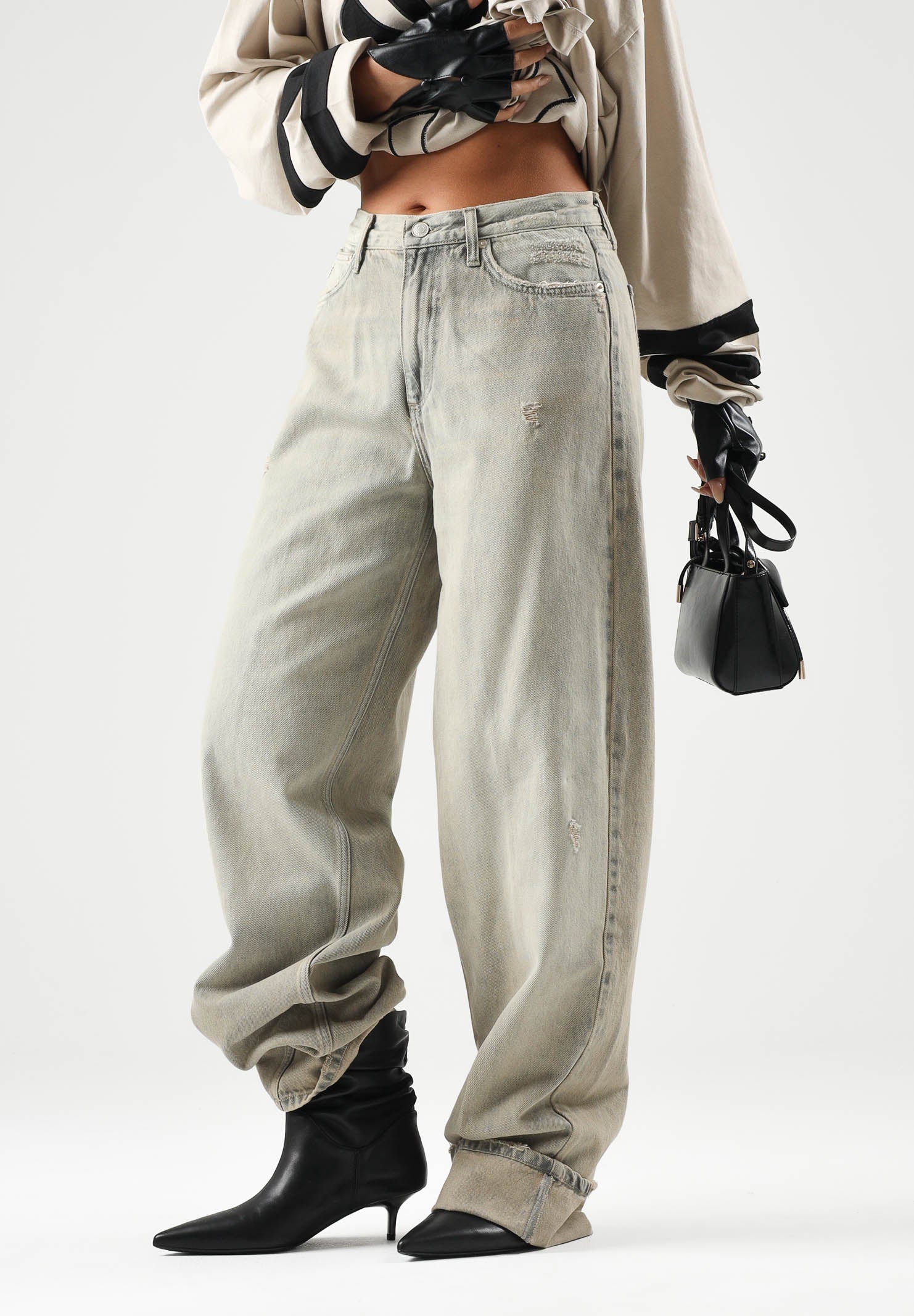VICOLO Jeans XENOBIA denim sabbiato da donna DAC5166 ADECH VICOLO 