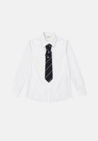 VICOLO Camicia manica lunga bianca da donna con cravatta e spilla  coordinate RAC0015 A01 VICOLO 
