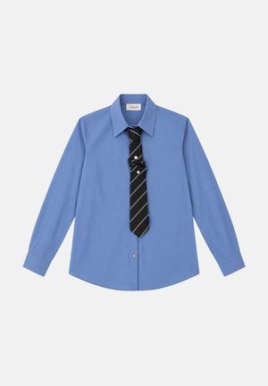 VICOLO Camicia manica lunga azzurra da donna con cravatta e spilla  coordinate RAC0015 ACU82 VICOLO 