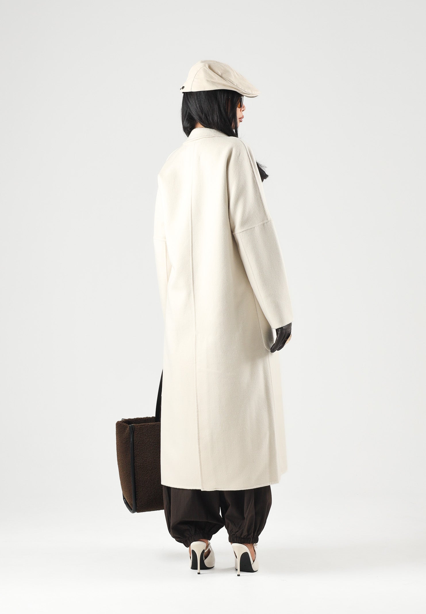 VICOLO Cappotto doppiopetto in misto lana beige chiaro da donna TAC0001 ACU08 VICOLO 