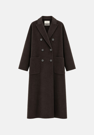 VICOLO Cappotto doppiopetto in misto lana marrone fondente da donna TAC0001 ACU69 VICOLO 
