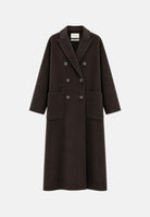 VICOLO Cappotto doppiopetto in misto lana marrone fondente da donna TAC0001 ACU69 VICOLO 
