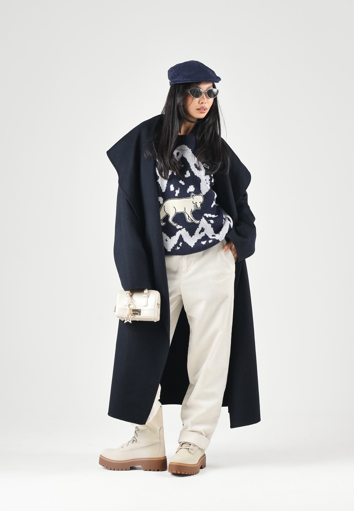 VICOLO Cappotto lungo in misto lana  blu da donna TAC0008 A89 VICOLO 