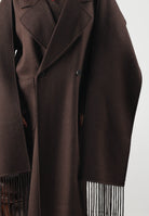 VICOLO Cappotto doppiopetto in misto lana marrone-fondente scuro con sciarpa TAC0022 ACU69 VICOLO 