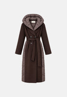 VICOLO Cappotto lungo fondente marrone scuro da donna con cappuccio imbottito TAC0090 ACU69 VICOLO 