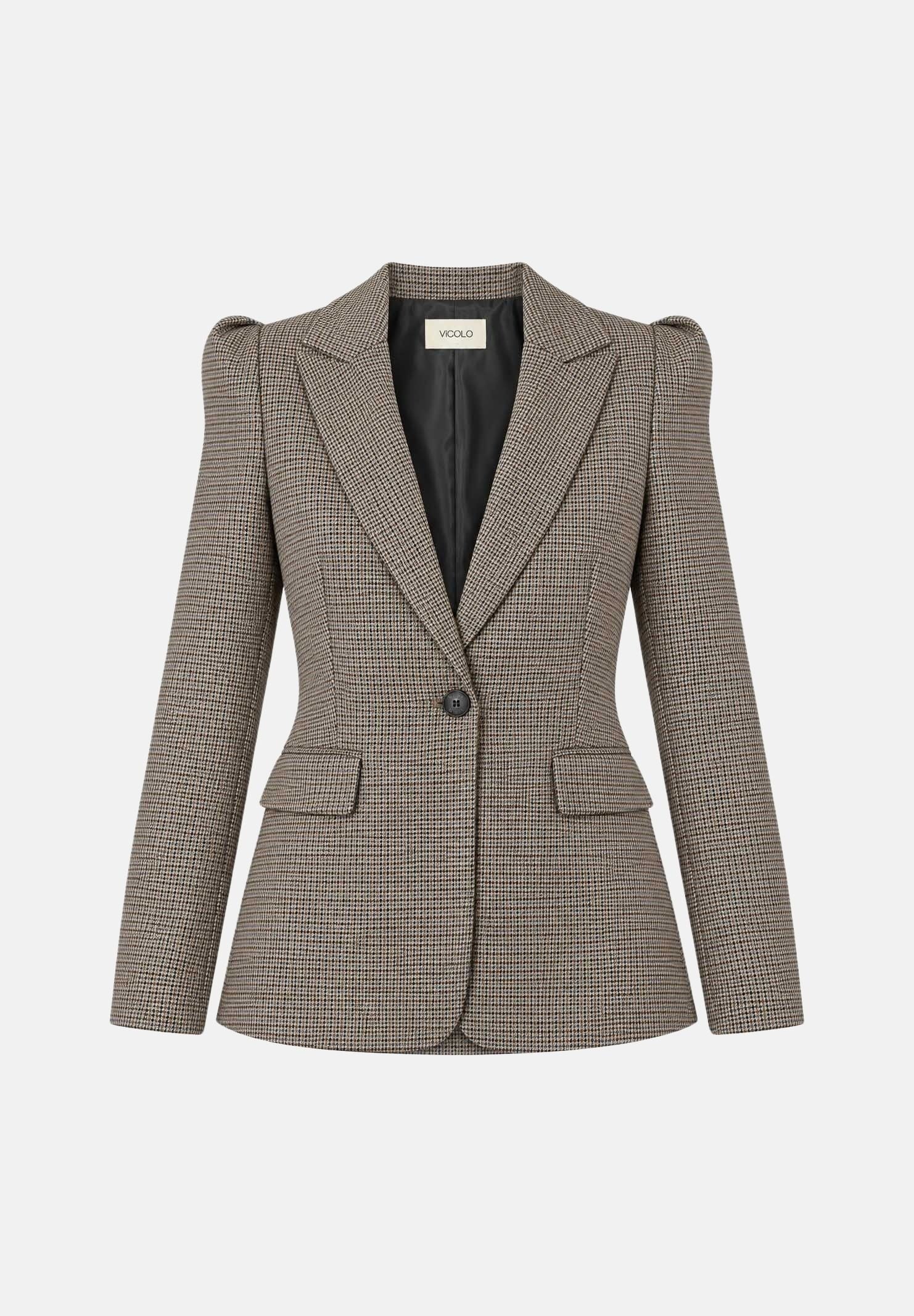 VICOLO Giacca-blazer IN TWEED marrone-beige da donna TAC0168 ACFBLU VICOLO 