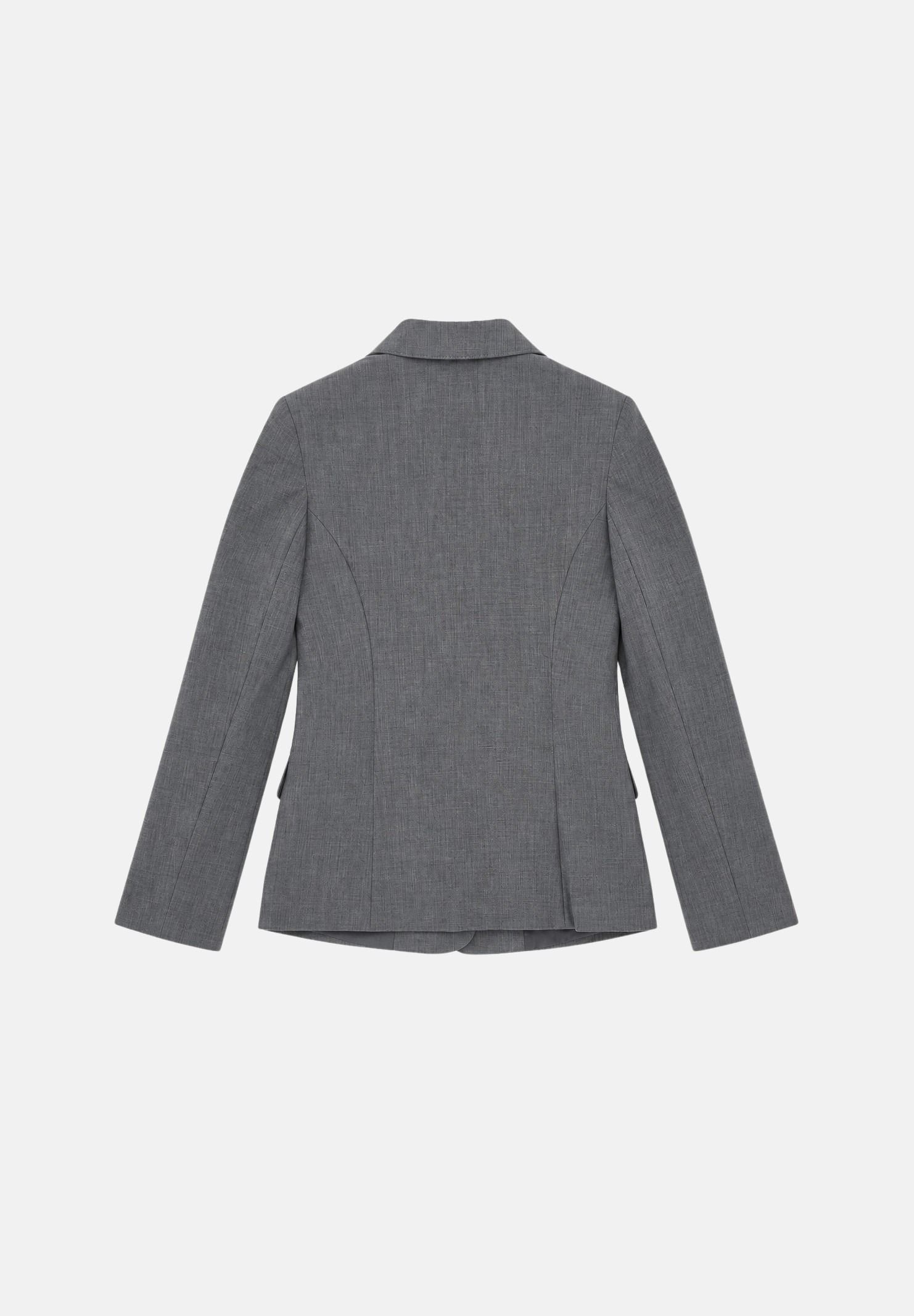 VICOLO Giacca monopetto grigia per donna con revers classici, bottone ricoperto e tasche con patta. TAC0318 A193 VICOLO 
