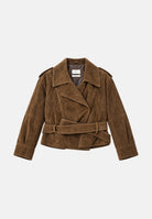 VICOLO Giacca in camoscio taupe-tortora da donna con cinturino abbinato TAC0345 ACU141 VICOLO 