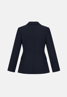 VICOLO Giacca monopetto in raso blu per donna con chiusura a un bottone e tasche con patta a contrasto. TAC0406 A89 VICOLO 