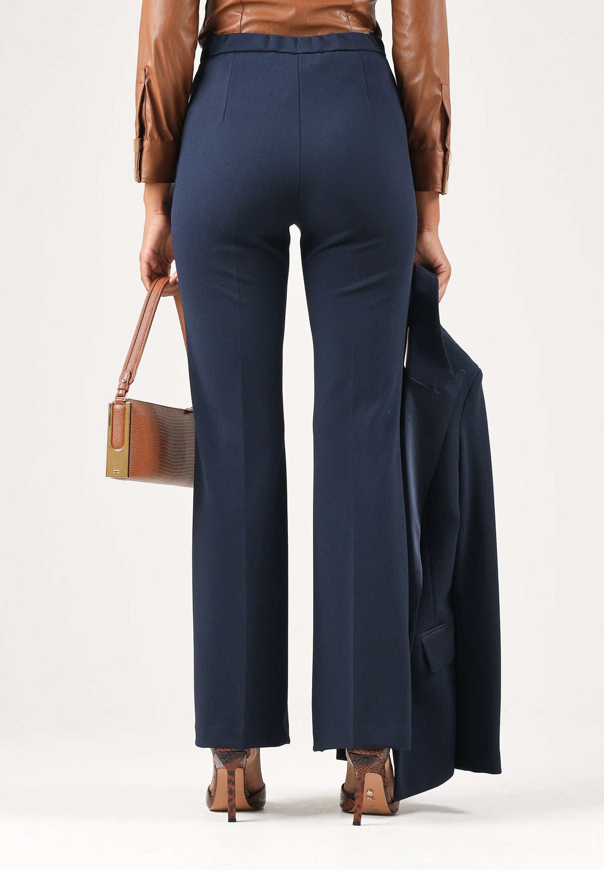VICOLO Pantaloni FLARE blu notte da donna con gamba ampia TAC0407 A89 VICOLO 
