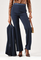 VICOLO Pantaloni FLARE blu notte da donna con gamba ampia TAC0407 A89 VICOLO 