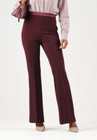 VICOLO Pantaloni flare bordeaux per donna con vita alta e fondo svasato. TAC0407 ACU38 VICOLO 