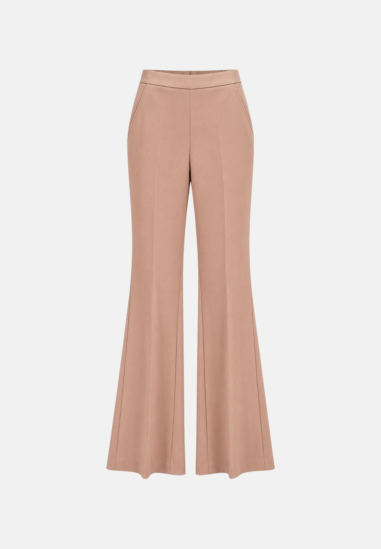 VICOLO Pantaloni flare rosa cipria per donna con vita alta e fondo svasato. TAC0407 ACU40 VICOLO 