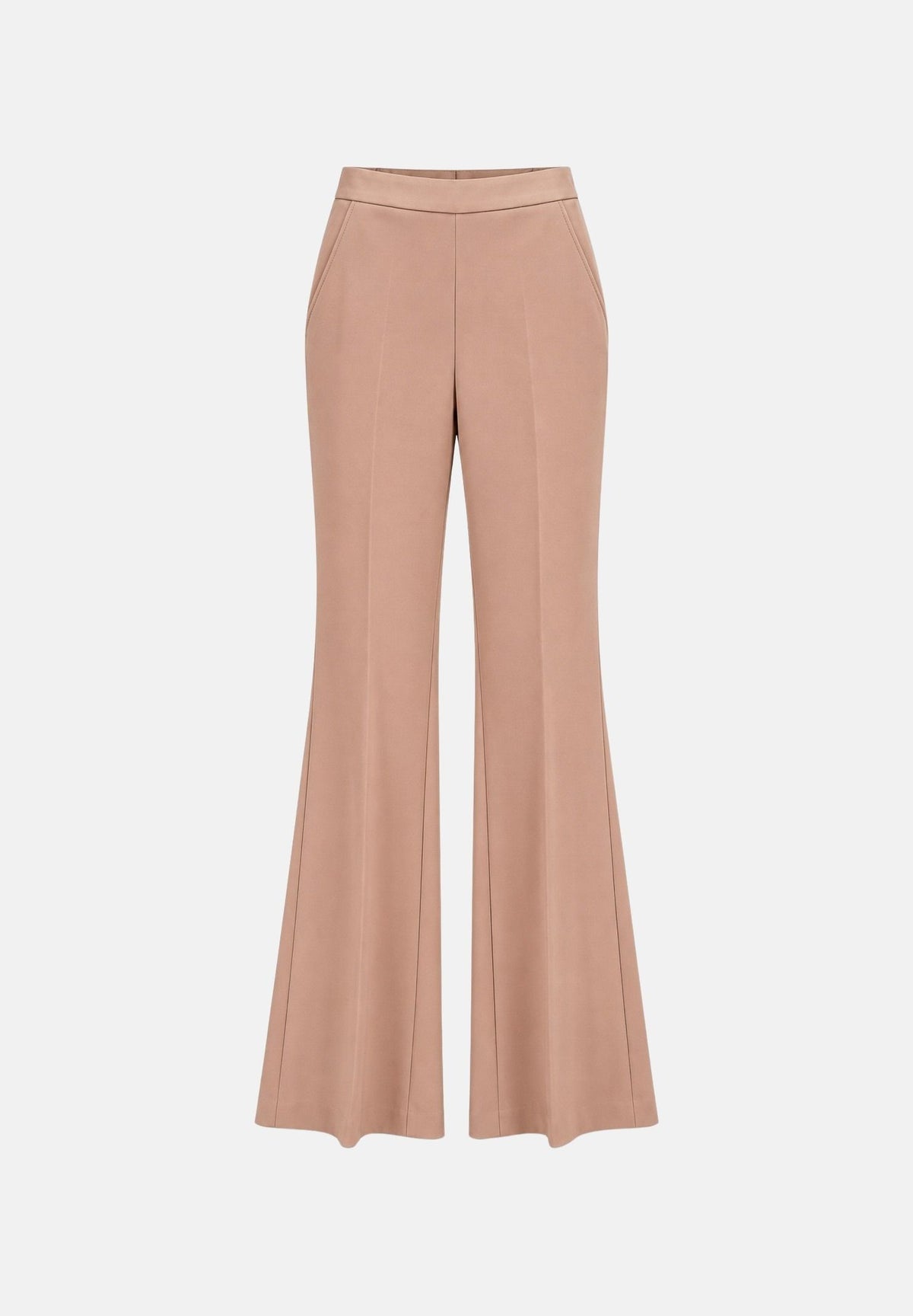 VICOLO Pantaloni flare rosa cipria per donna con vita alta e fondo svasato. TAC0407 ACU40 VICOLO 